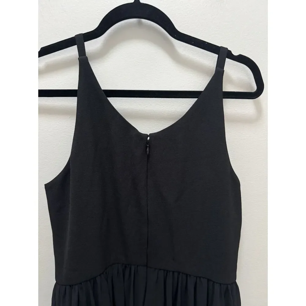 Dress The Population Alicia Mixed Media MIDI Black Dress Size Large LBD - Picture 6 of 9